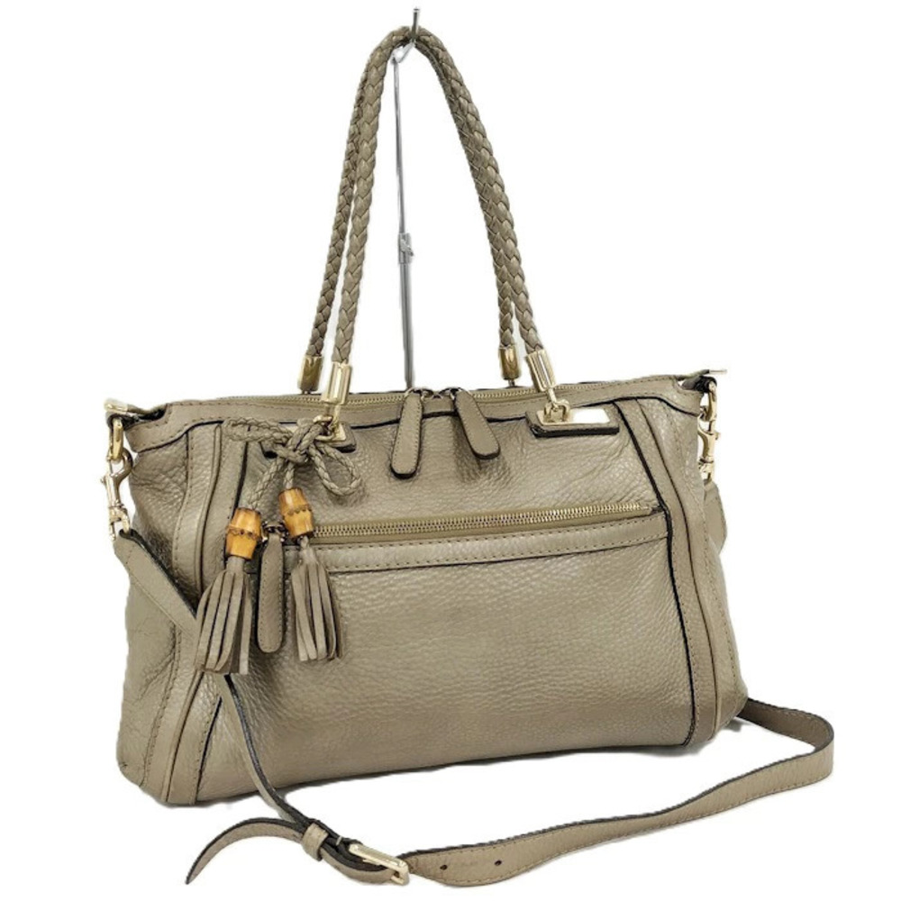 Gucci Leather Bella Shoulder Bag pebbled calfskin Gray